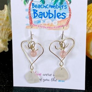 Caribbean Sea Glass/Sterling Silver Earrings